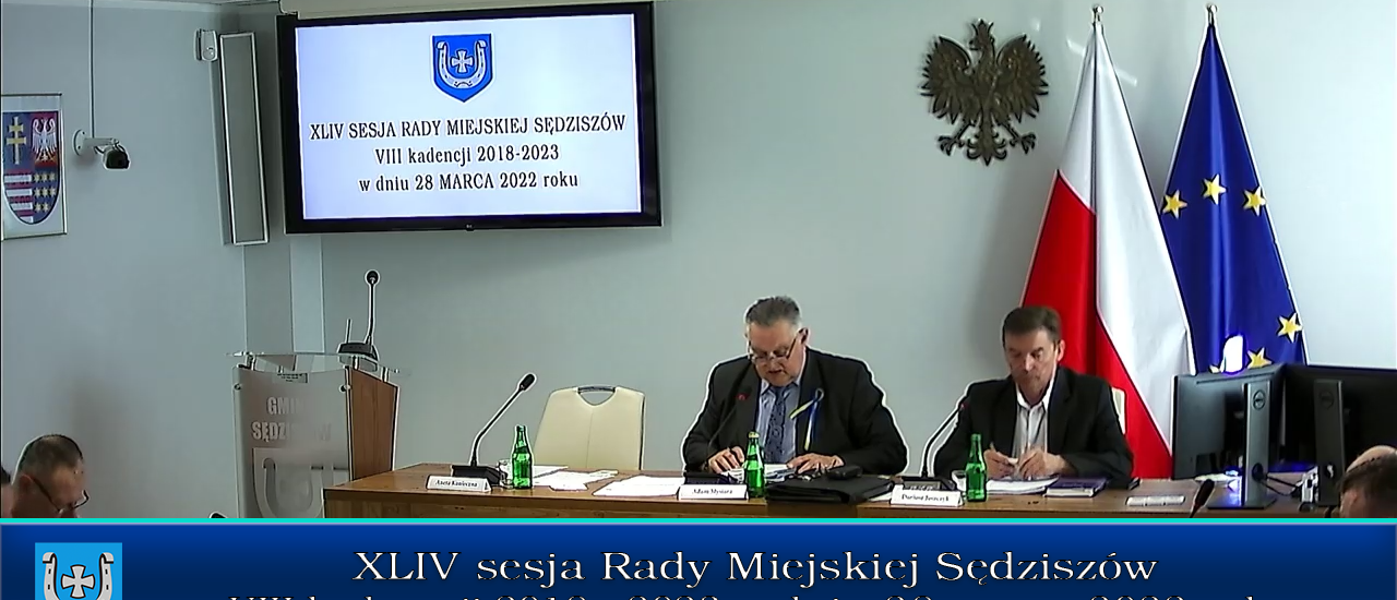 Nagranie sesji Rady Miejskiej Sędziszów - XLIV/2022