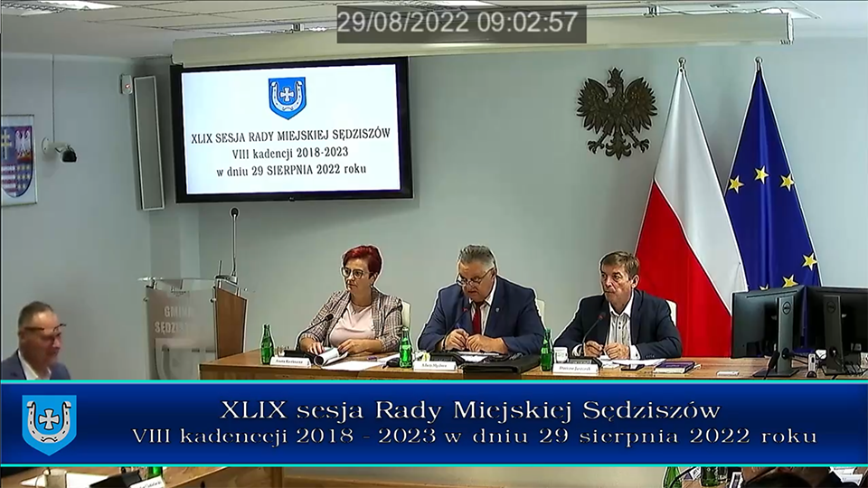 Nagranie sesji Rady Miejskiej Sędziszów - XLIX/2022