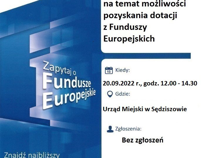 Bezpłatne konsultacje na temat możliwości dotacji z Funduszy Europejskich