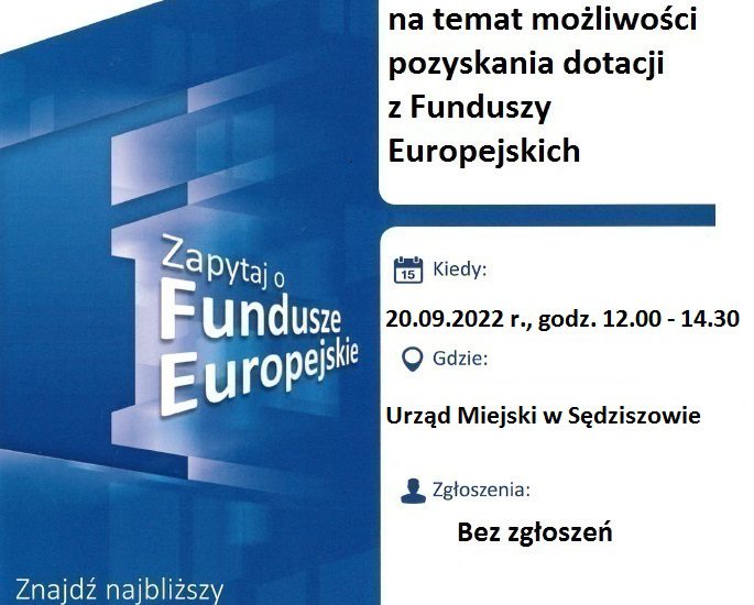 Bezpłatne konsultacje na temat możliwości dotacji z Funduszy Europejskich