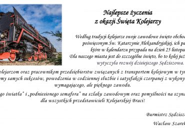 Życzenia z okazji Święta Kolejarzy