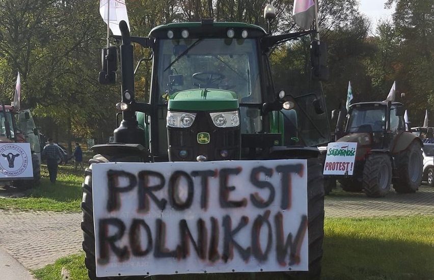 Strajk rolników w Nagłowicach - utrudnienia