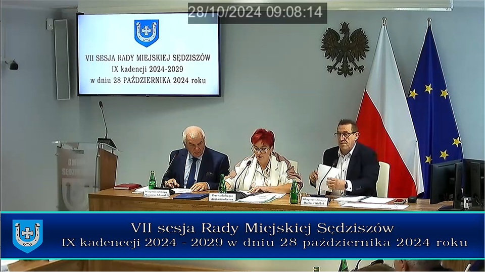 Nagranie sesji Rady Miejskiej Sędziszów – VII/2024