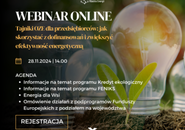 Darmowy Webinar dla przedsiębiorców - OZE