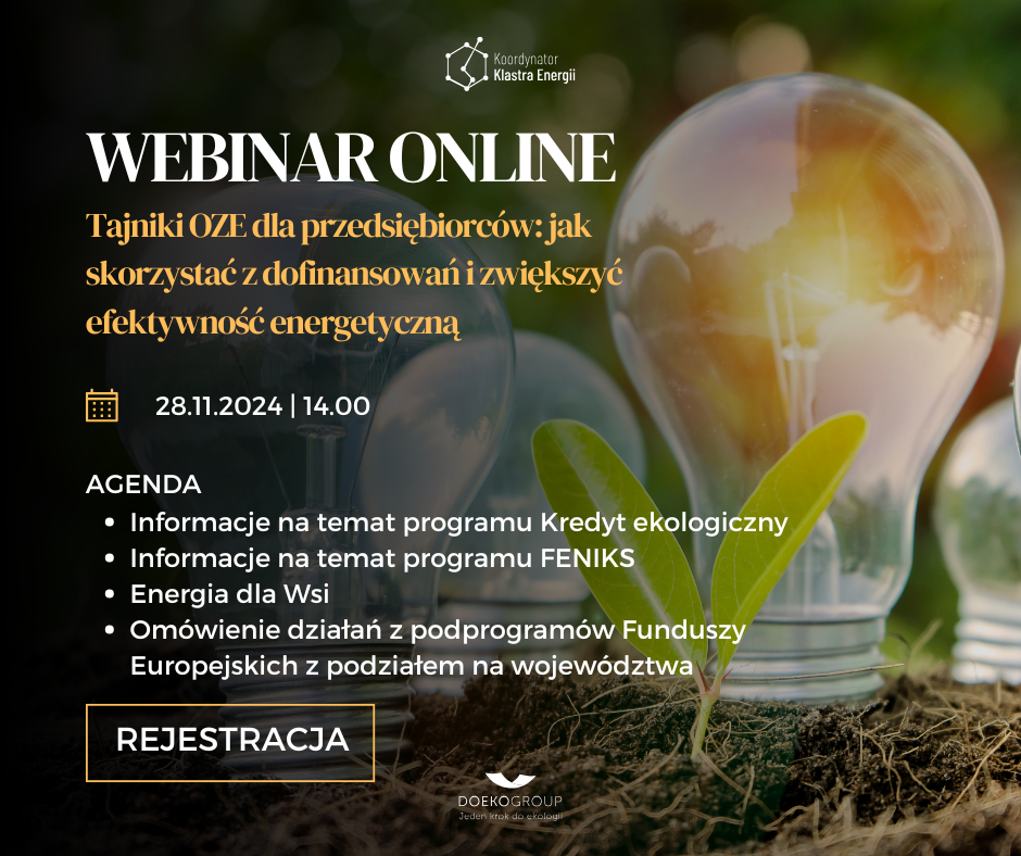 Darmowy Webinar dla przedsiębiorców – OZE