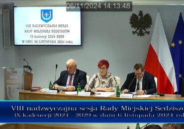 Nagranie nadzwyczajnej sesji Rady Miejskiej Sędziszów - VIII/2024