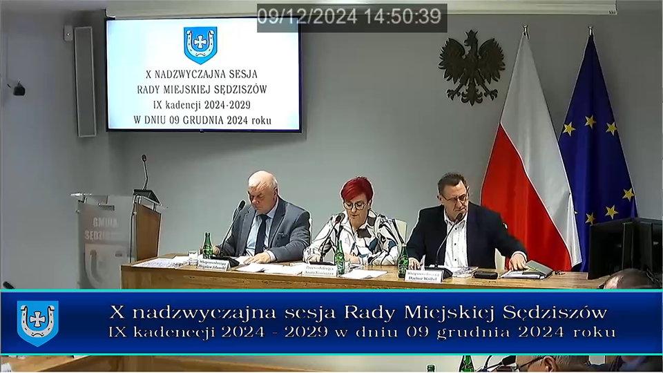 Nagranie sesji Rady Miejskiej Sędziszów - X/2024