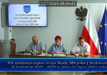 Nagranie nadzwyczajnej sesji Rady Miejskiej Sędziszów - XX/2025