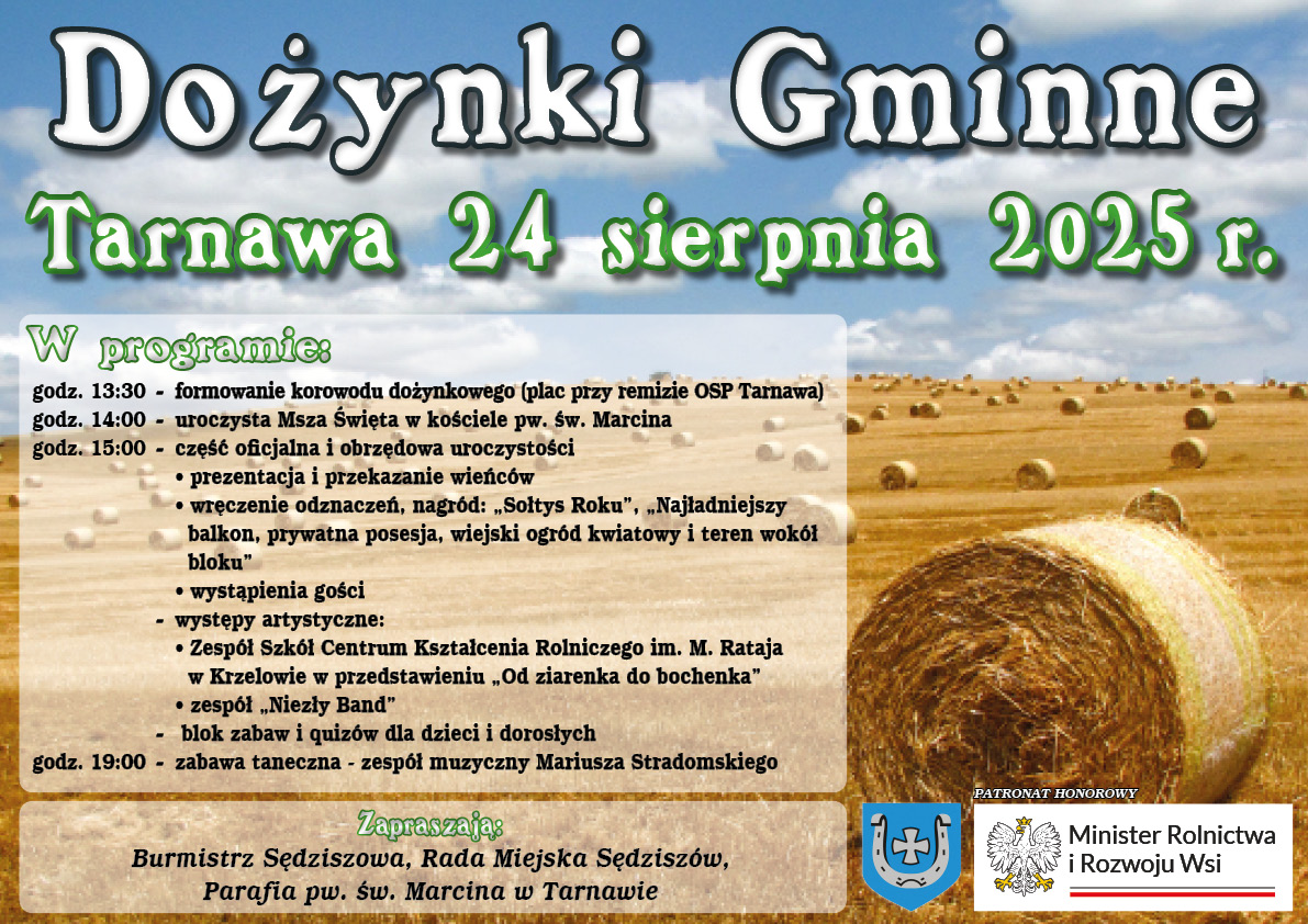 Zaproszenie na Dożynki Gminne Tarnawa 2025