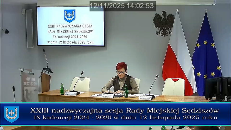 Nagranie nadzwyczajnej sesji Rady Miejskiej Sędziszów – XXIII/2025
